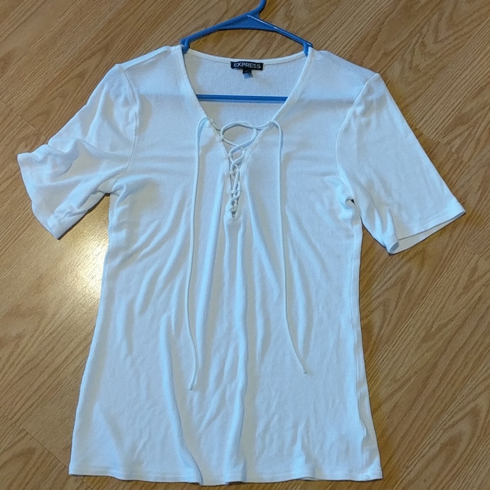 Express Lace Up Ribbed Shirt